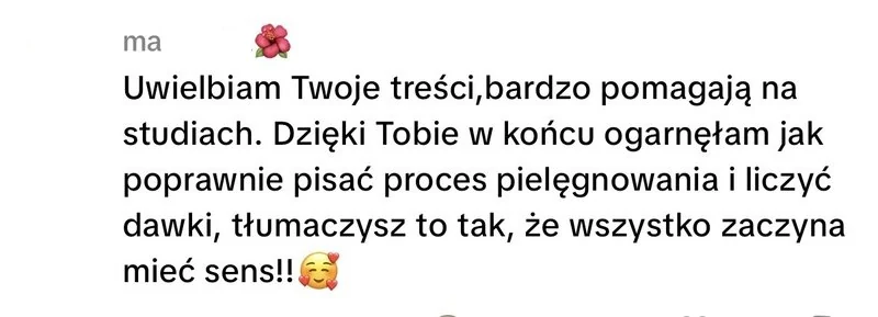 Wiadomość: dzięki Nurse Notes wiem, jak pisać proces pielęgnowania i liczyć dawki