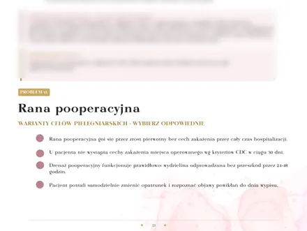 Warianty celów pielęgniarskich. Strona z materiału Proces pielęgnowania w 20 minut