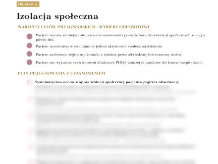 Problem psychiczny i społeczny. Strona z materiału Proces pielęgnowania w 20 minut
